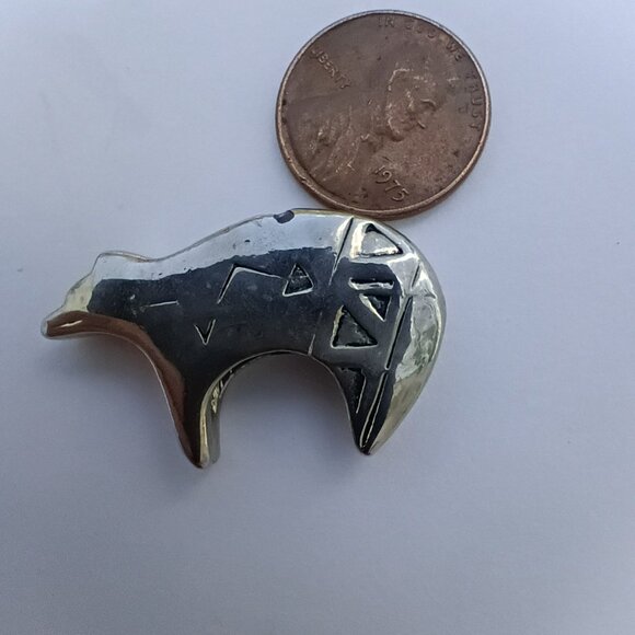 Heavy Silver Plate? Native American Bear Bead...Thingy - Picture 6 of 6